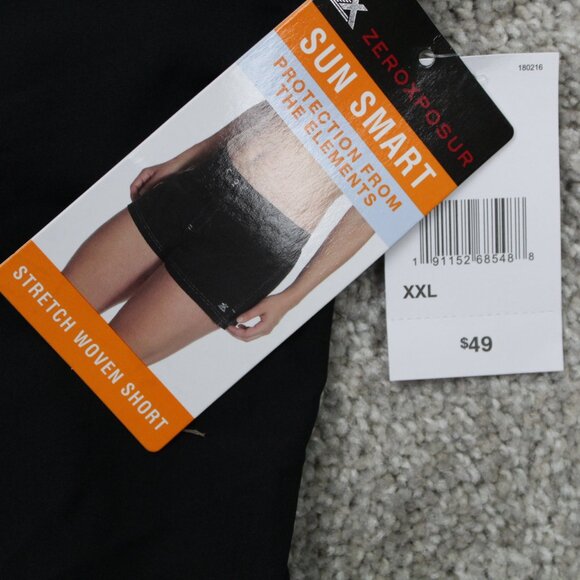 Zeroxposur Shorts NWT Womens 2XL XXL Black Sun Smart Stretch Woven Quick Dry - Picture 5 of 14